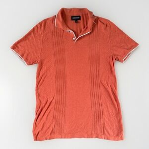 Bonobos Polo Shirt Small Slim Fit Orange Detail White Hem Lightweight Retail $70